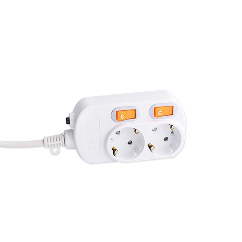 Nem mérgező és szagtalan 2 outlets EU szabványos aljzat független kapcsolóval Nem mérgező és szagtalan 2 outlets EU szabványos aljzat független kapcsolóval